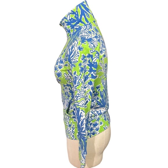 Lilly Pulitzer Legna Front Gold Zip Limeade Size XXS - Picture 2 of 5